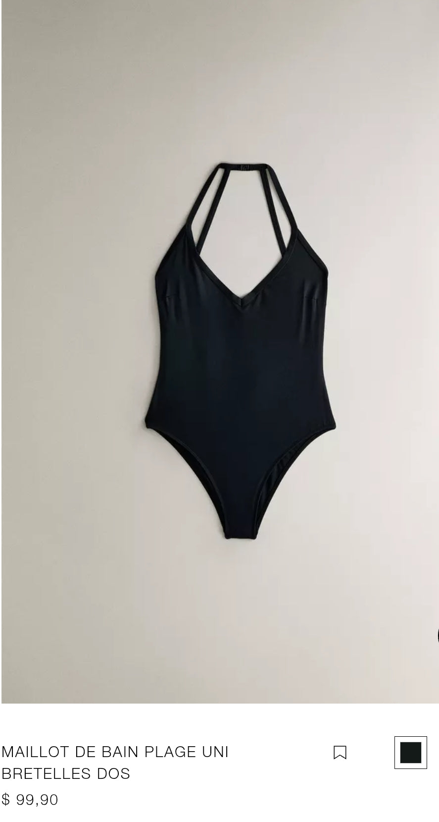 ZARA HOME MAILLOT DE BAIN PLAGE UNI BRETELLES DOS