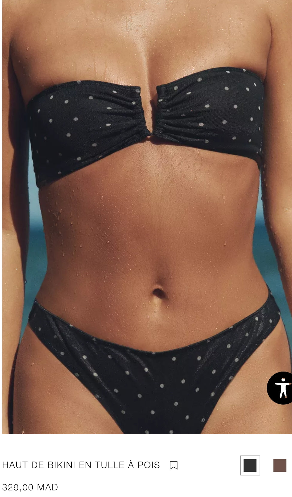 HAUT | CULOTTE DE BIKINI EN TULLE À POIS