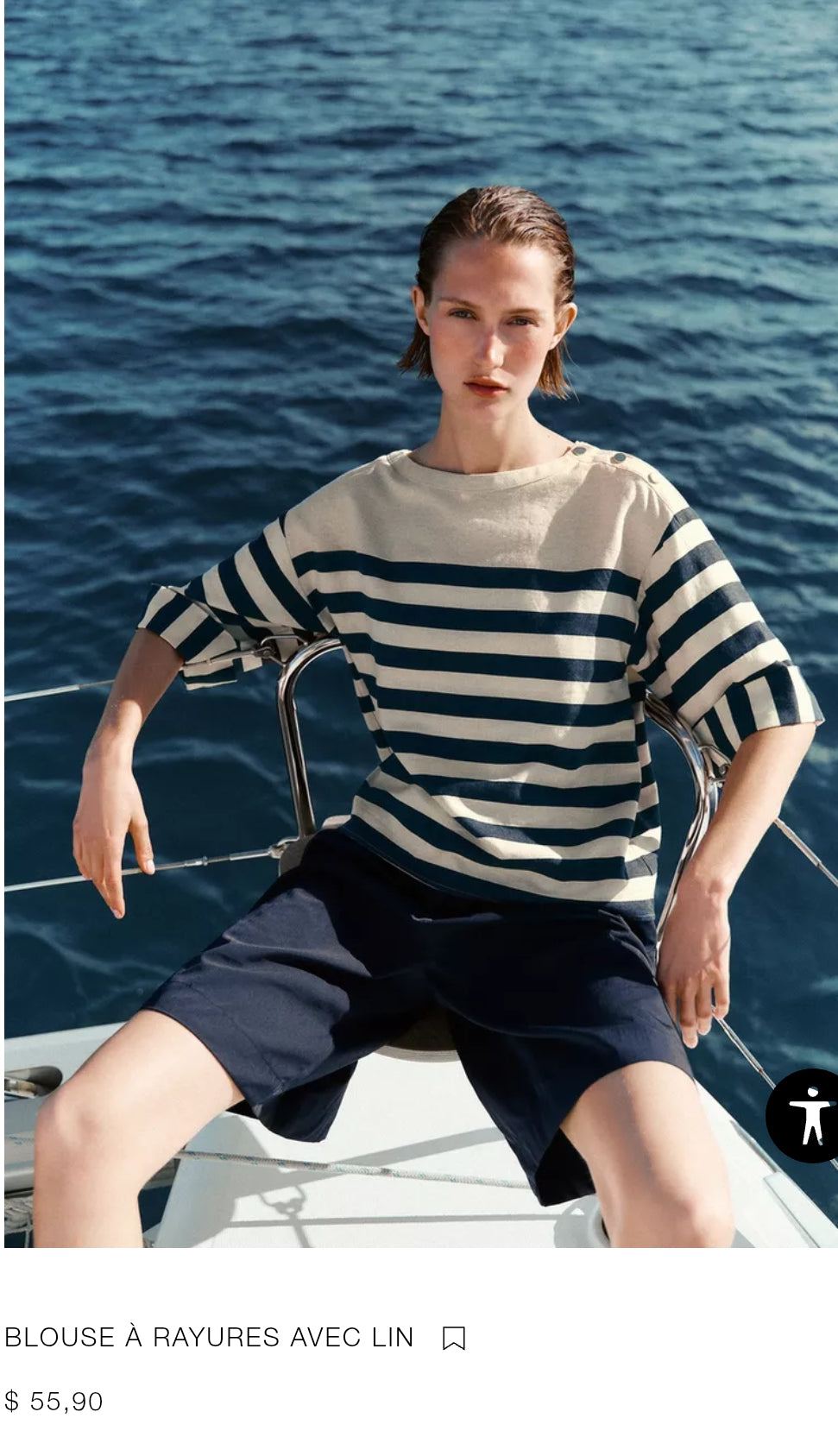 BLOUSE À RAYURES AVEC LIN