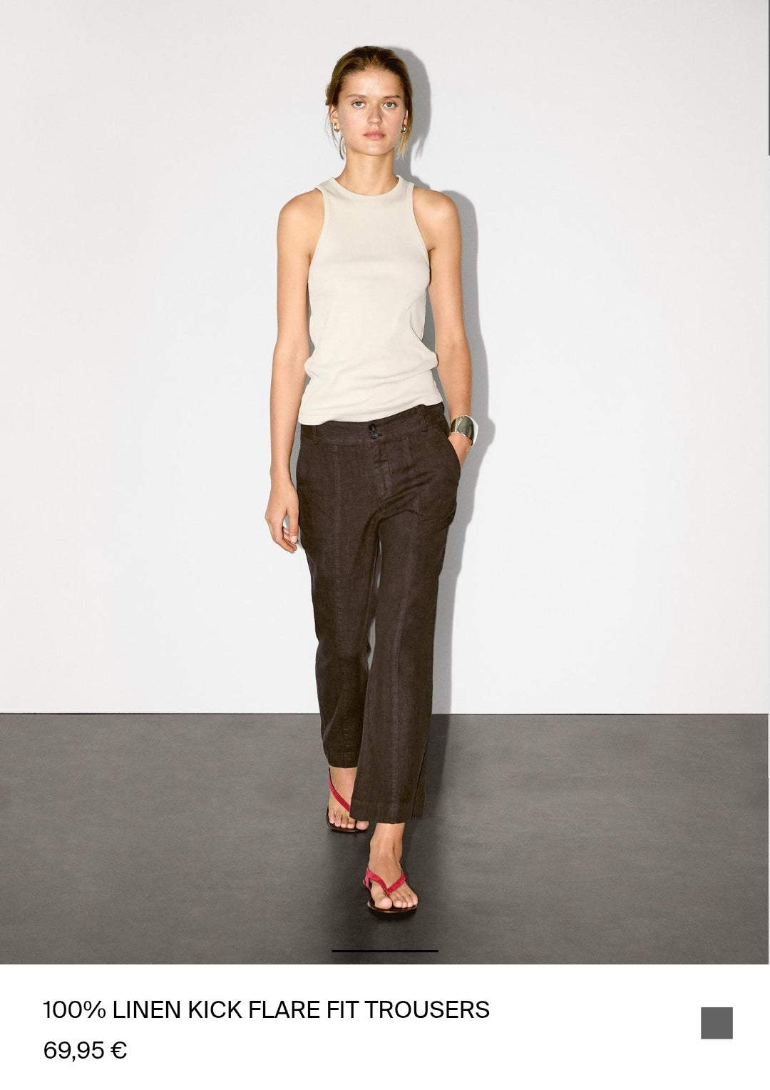 MASSIMO DUTTI PANTALON FLARE 100 % LIN