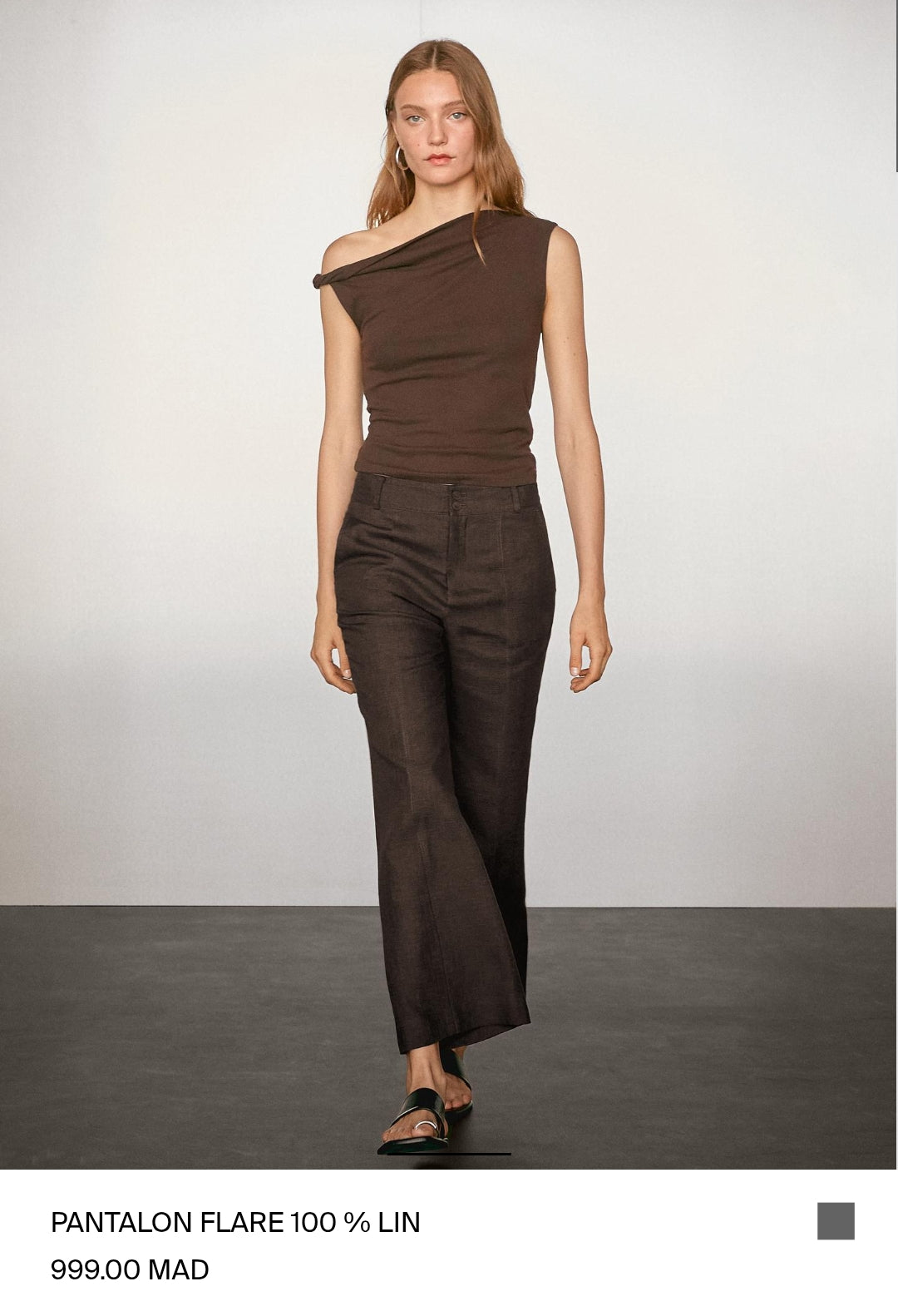 MASSIMO DUTTI PANTALON FLARE 100 % LIN