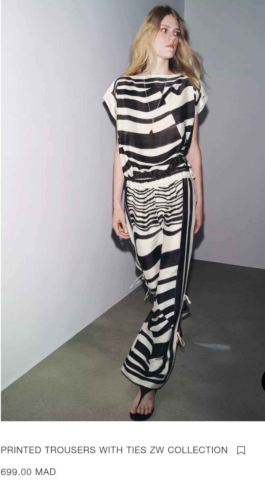 PRINTED TROUSERS WITH TIES ZW COLLECTION