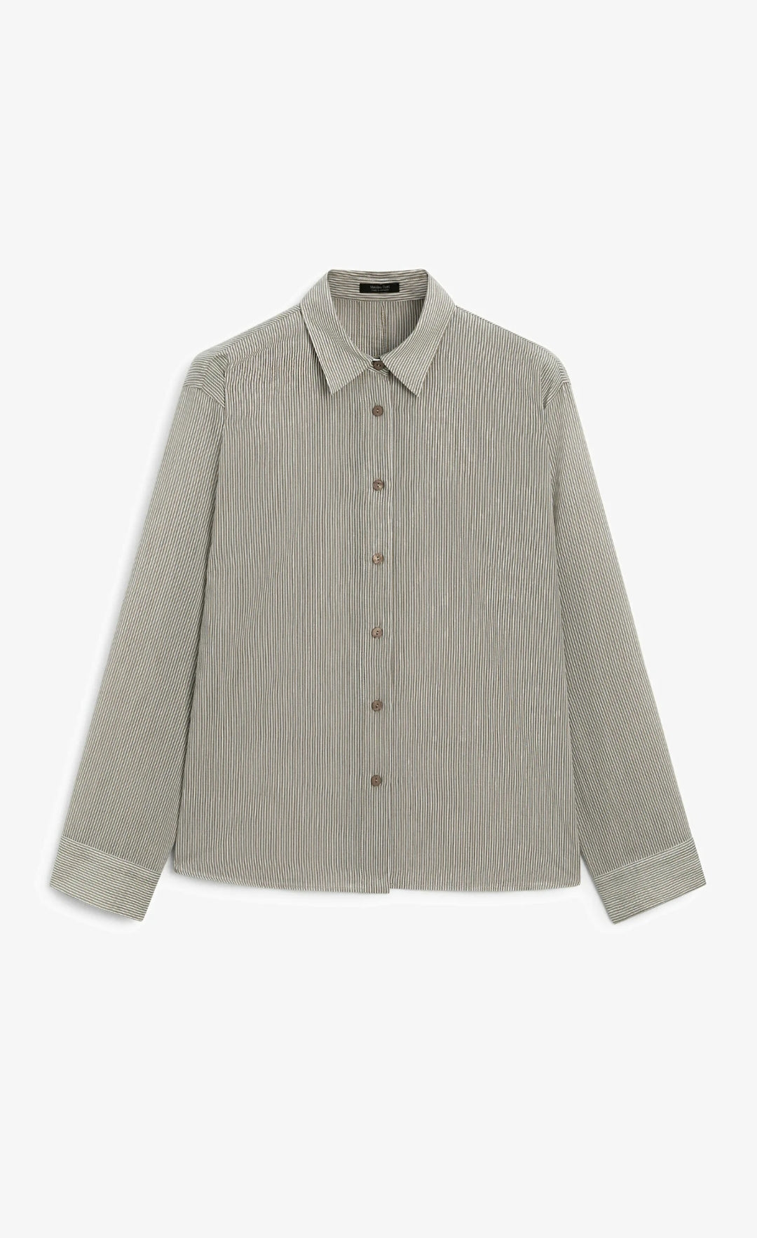 CHEMISIER CROPPED STRIPED COTTON BLEND SHIRT