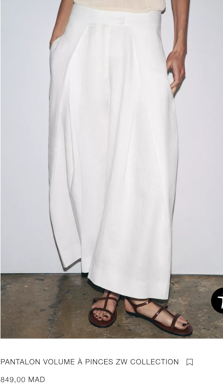 PANTALON VOLUME À PINCES ZW COLLECTION
