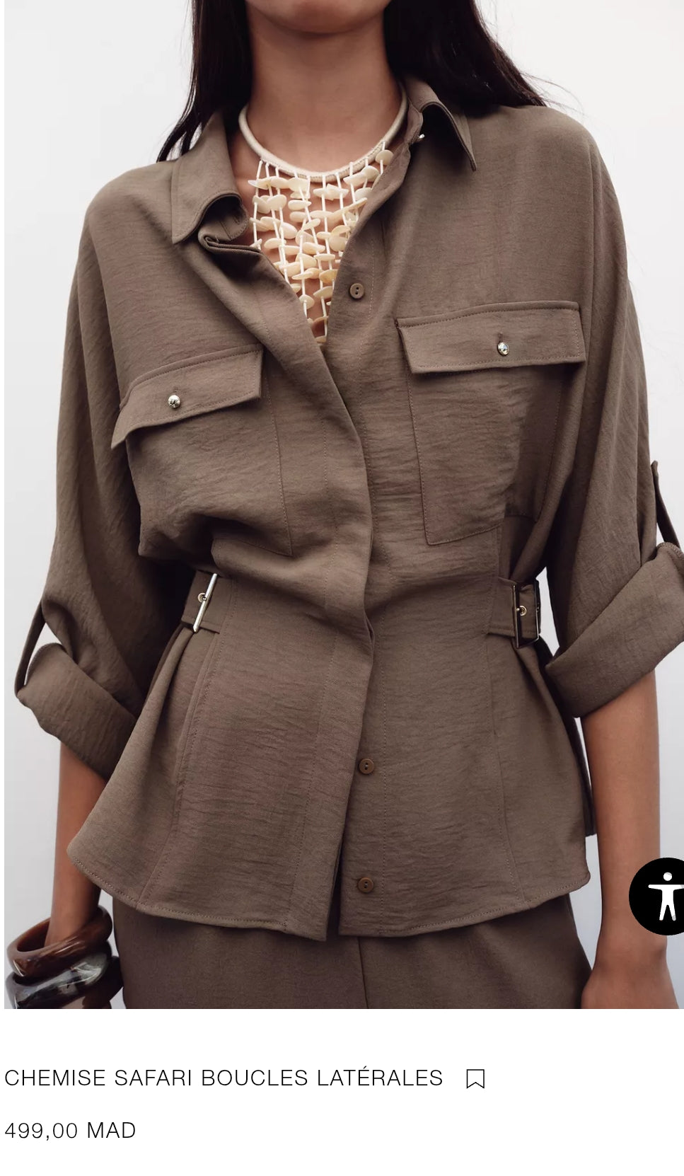 CHEMISE SAFARI BOUCLES LATÉRALES