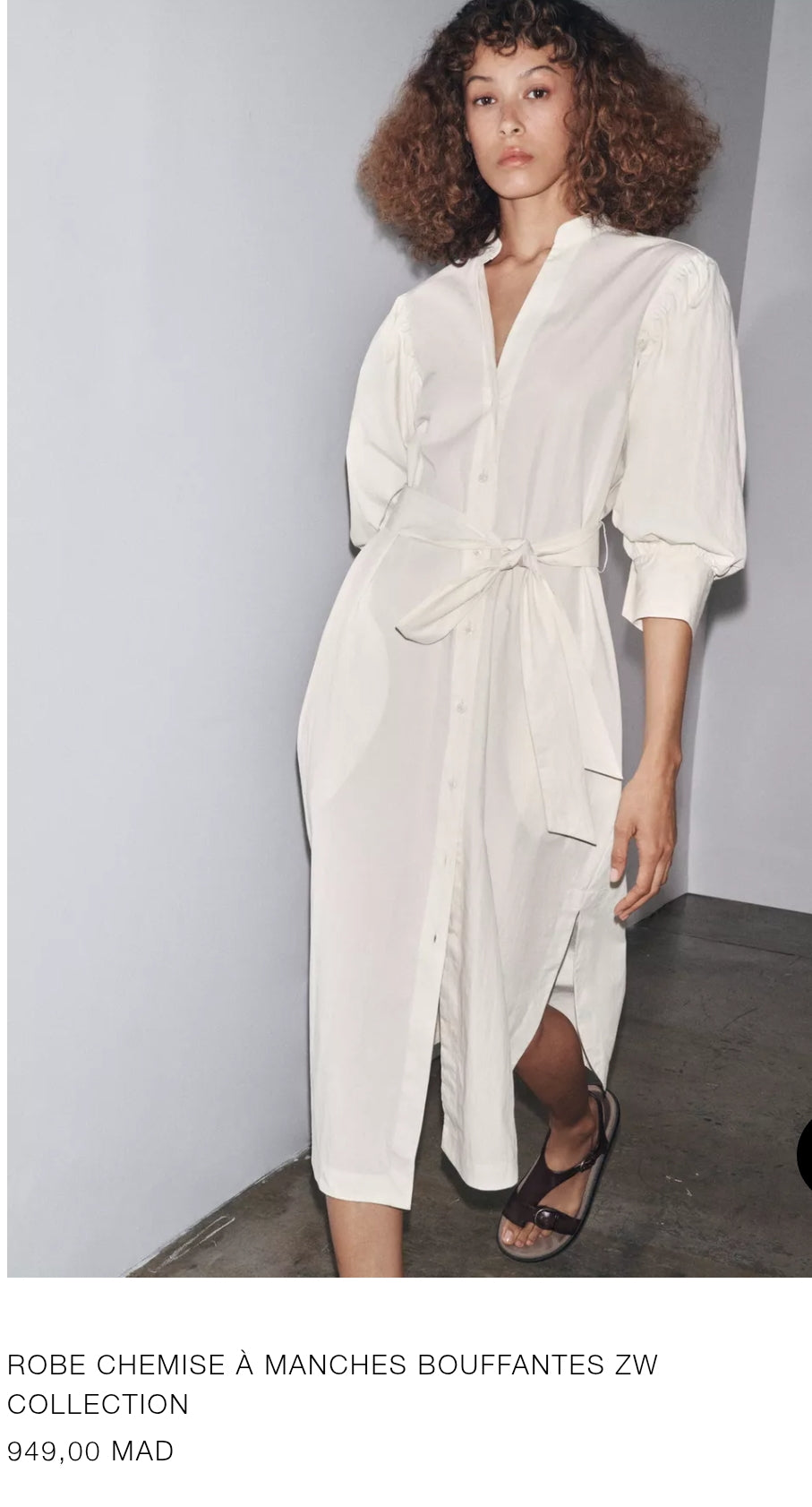 ROBE CHEMISE À MANCHES BOUFFANTES ZW COLLECTION