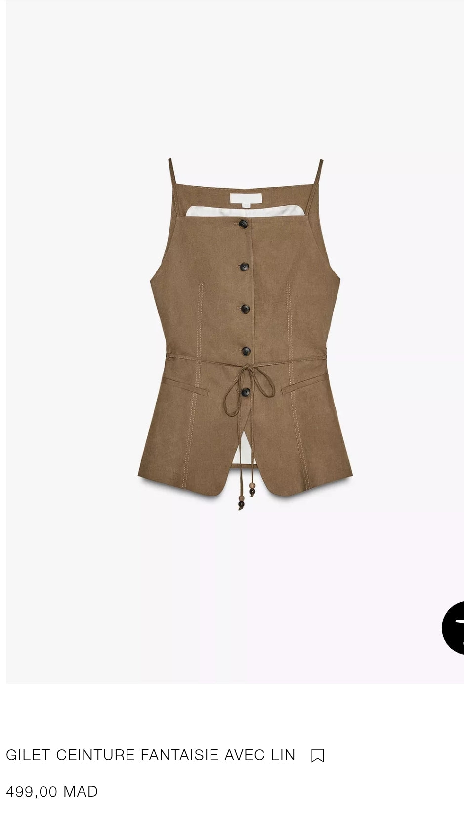 GILET CEINTURE FANTAISIE AVEC LIN
