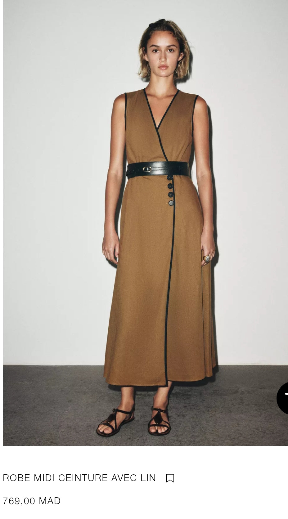 ROBE MIDI CEINTURE AVEC LIN