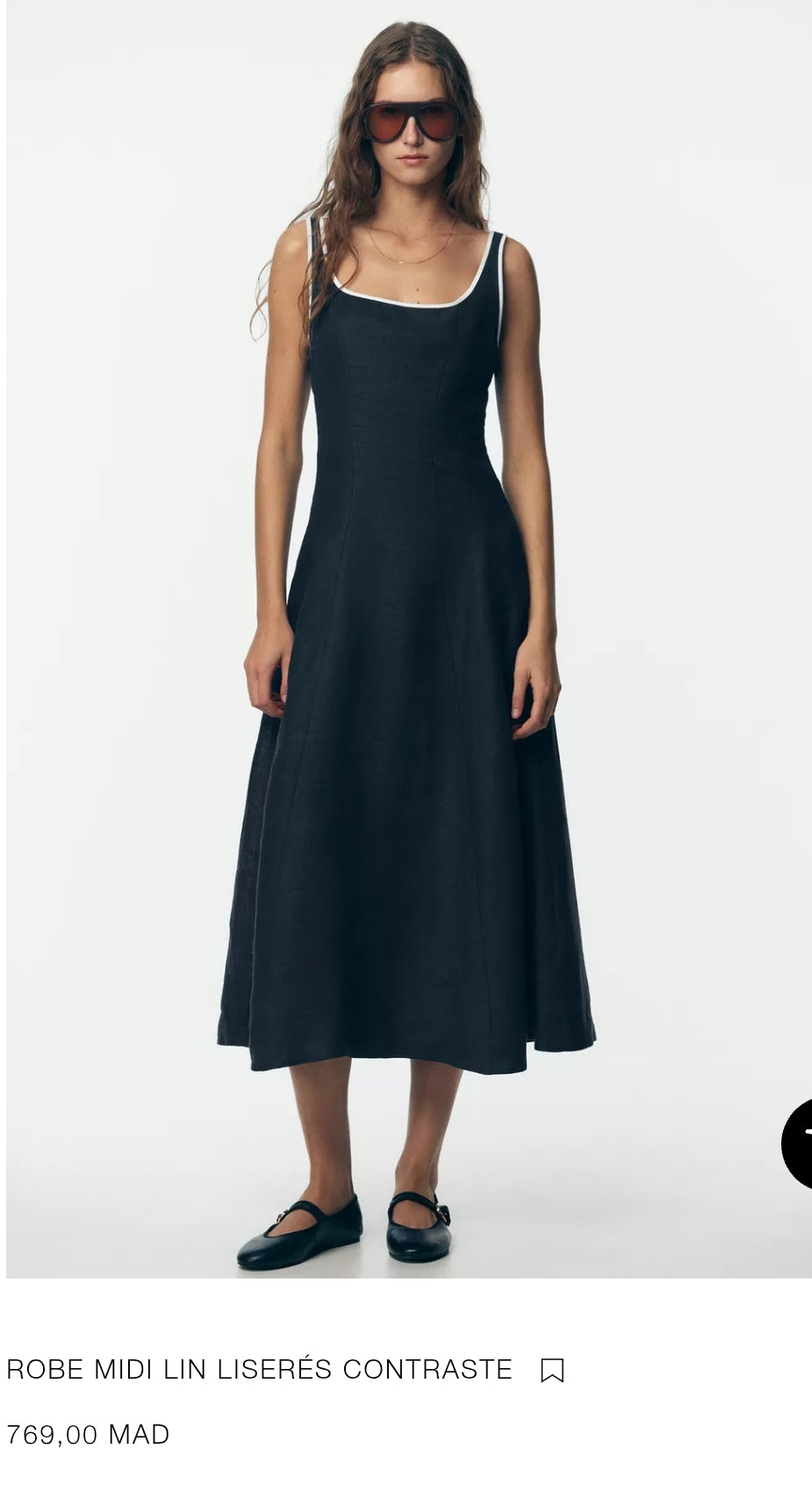 ROBE MIDI LIN LISERÉS CONTRASTE