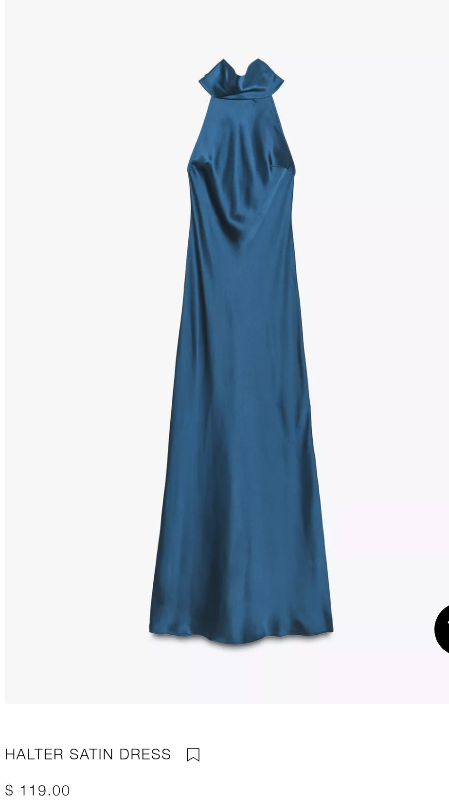 ROBE SATINÉE À COL HALTER