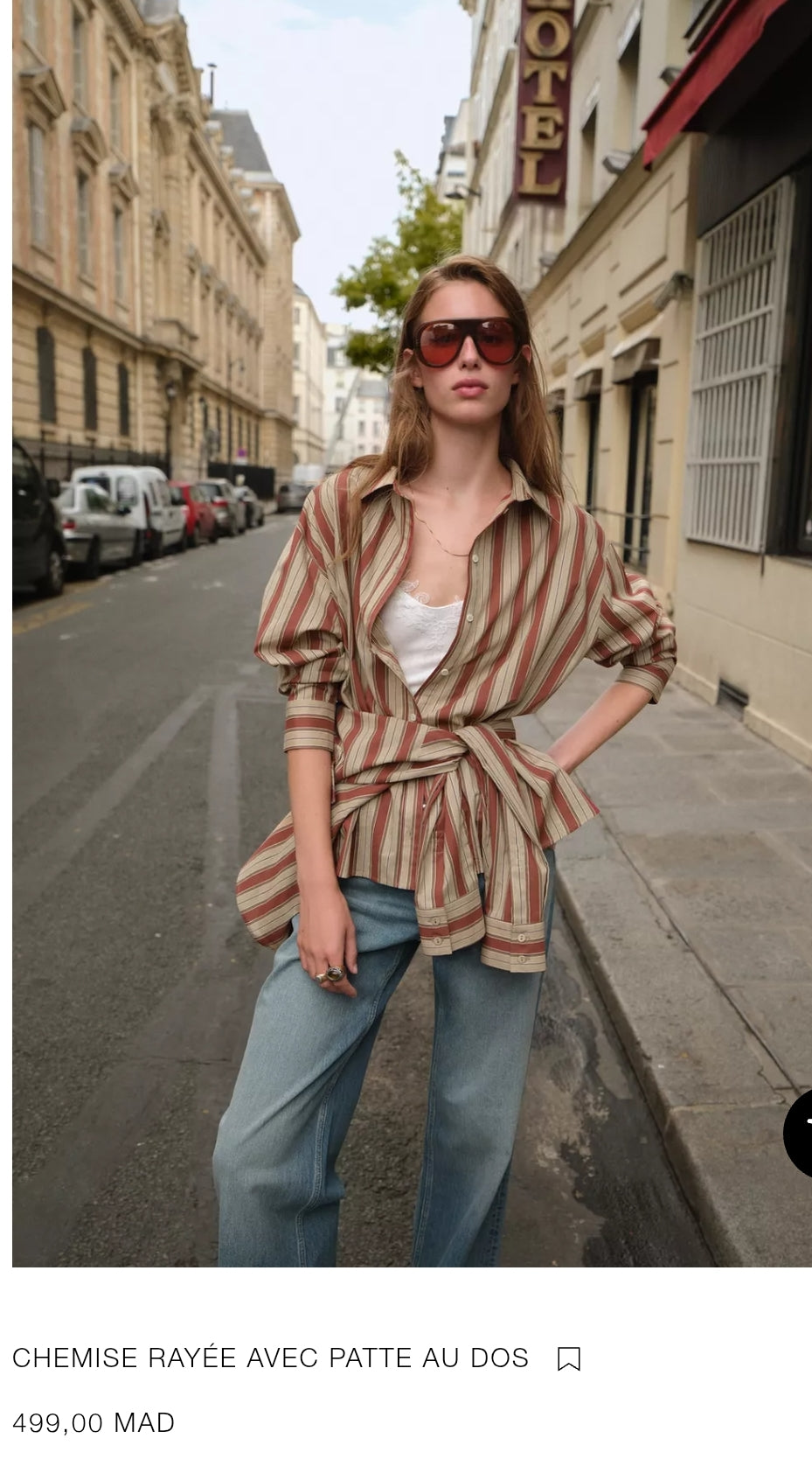 CHEMISE RAYÉE AVEC PATTE AU DOS