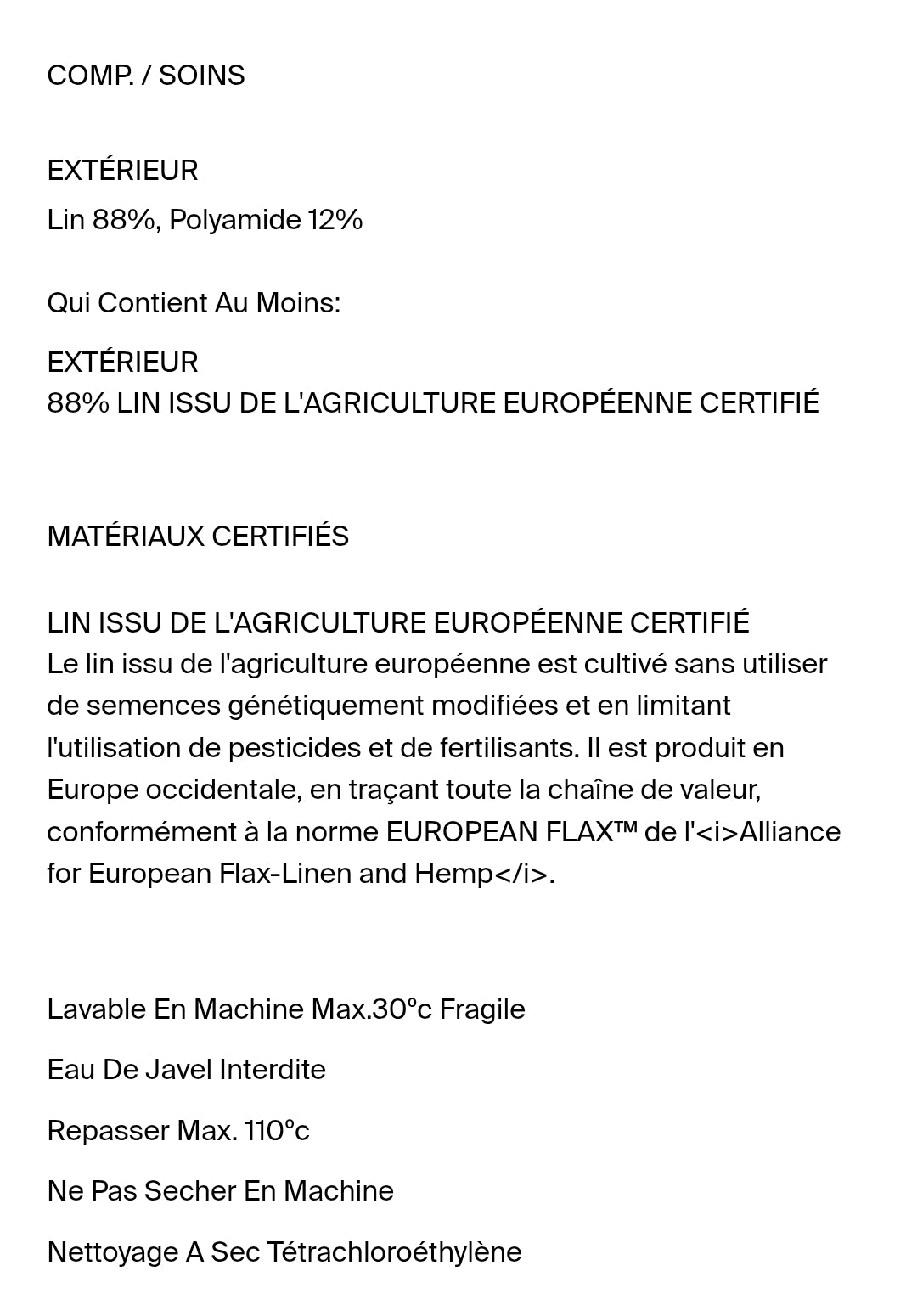 PANTALON LARGE VOLUME EN LIN MÉLANGÉ