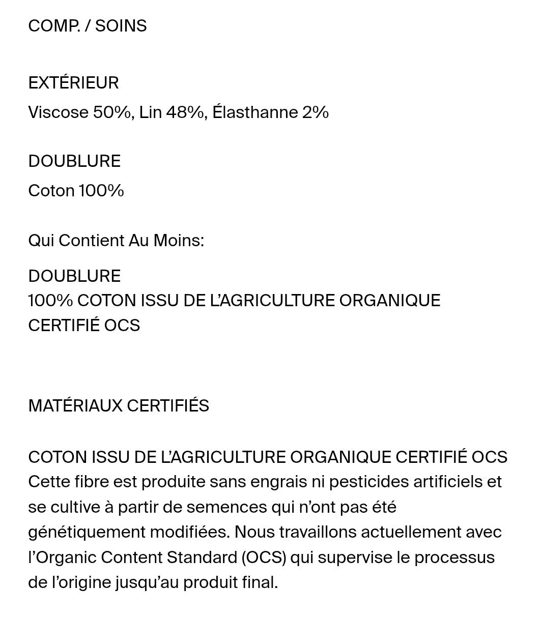 PANTALON DROIT d'accès mid-rise 100 % coton