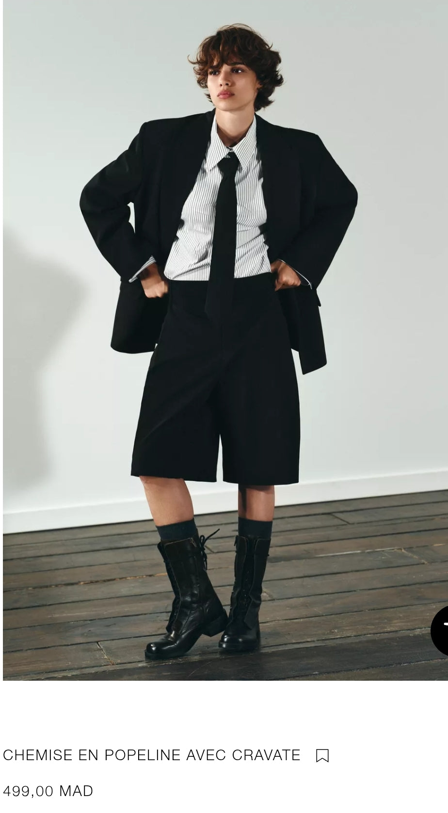 CHEMISE EN POPELINE AVEC CRAVATE
