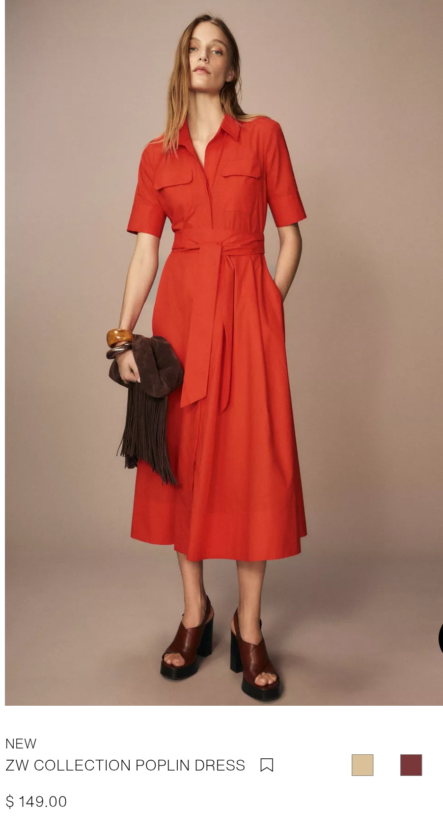 ZW COLLECTION POPLIN DRESS