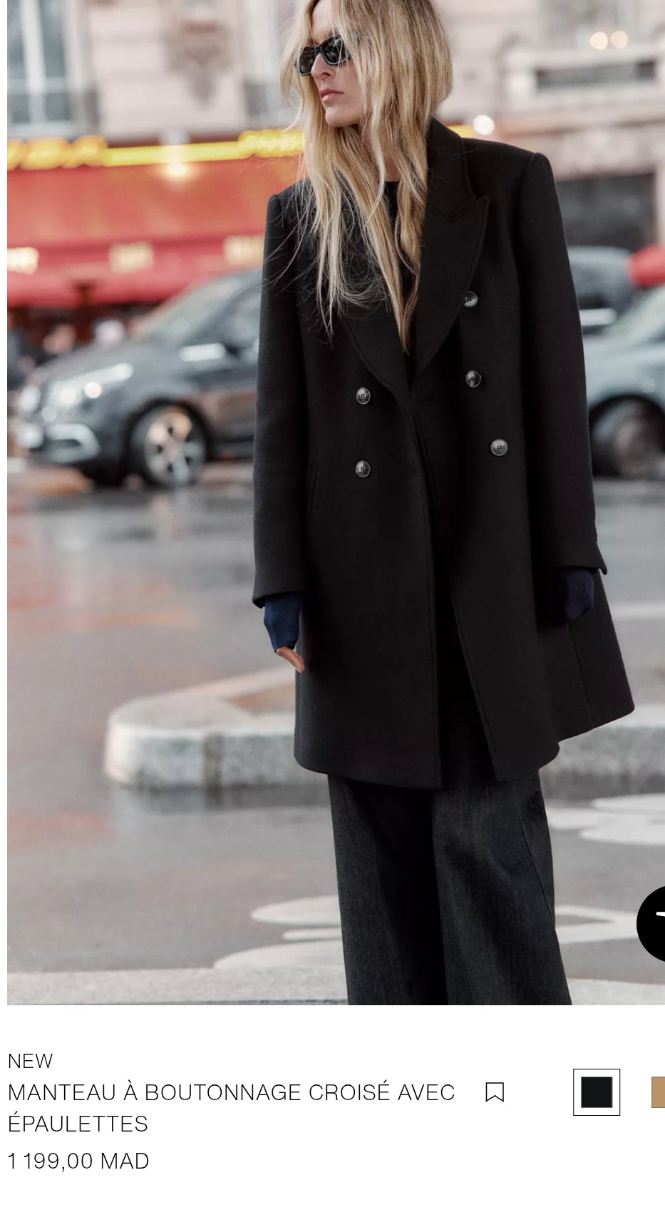 MANTEAU À BOUTONNAGE CROISÉ AVEC ÉPAULETTES