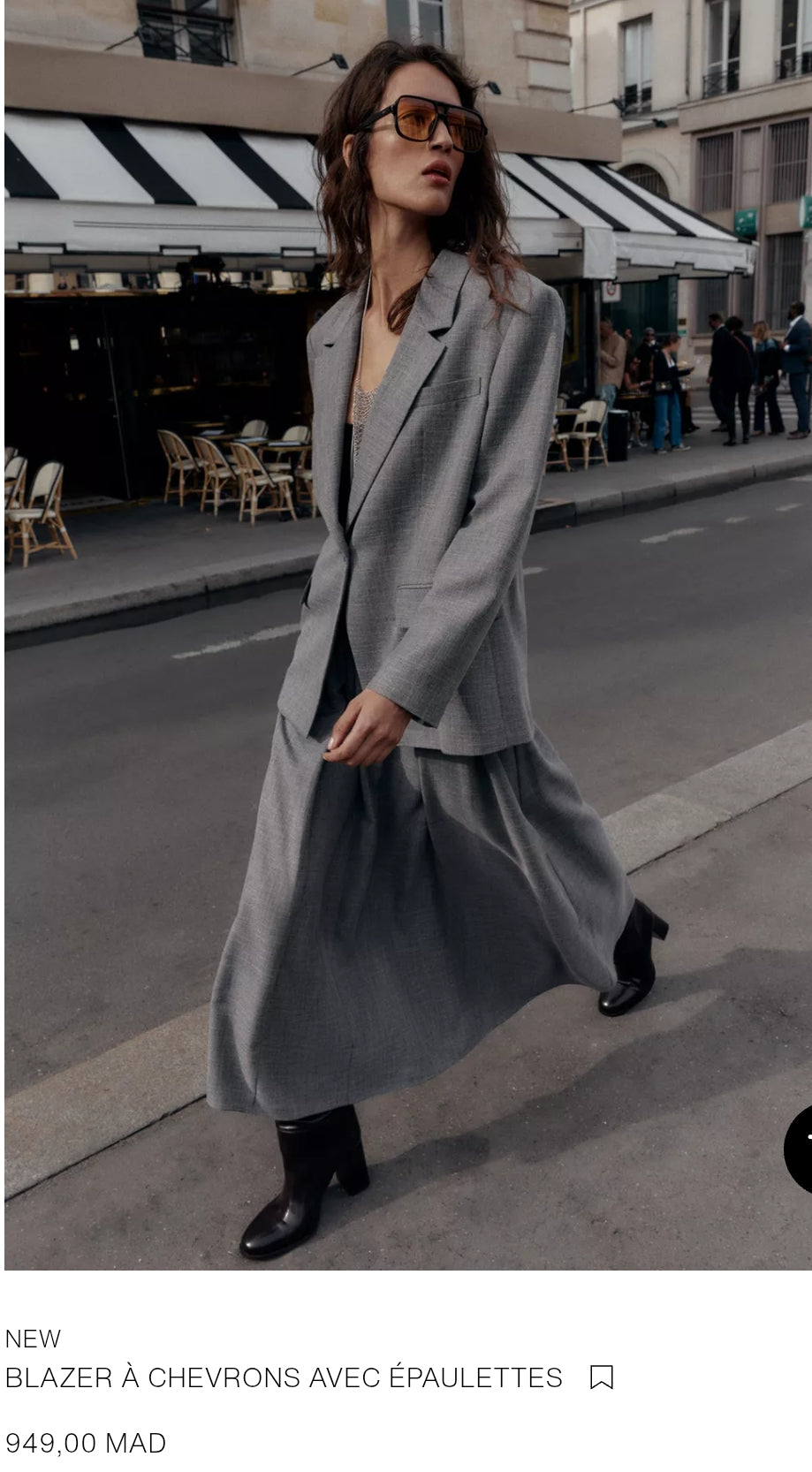 BLAZER À CHEVRONS AVEC ÉPAULETTES