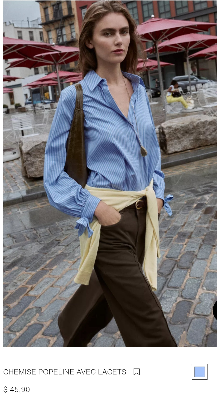 CHEMISE POPELINE AVEC LACETS