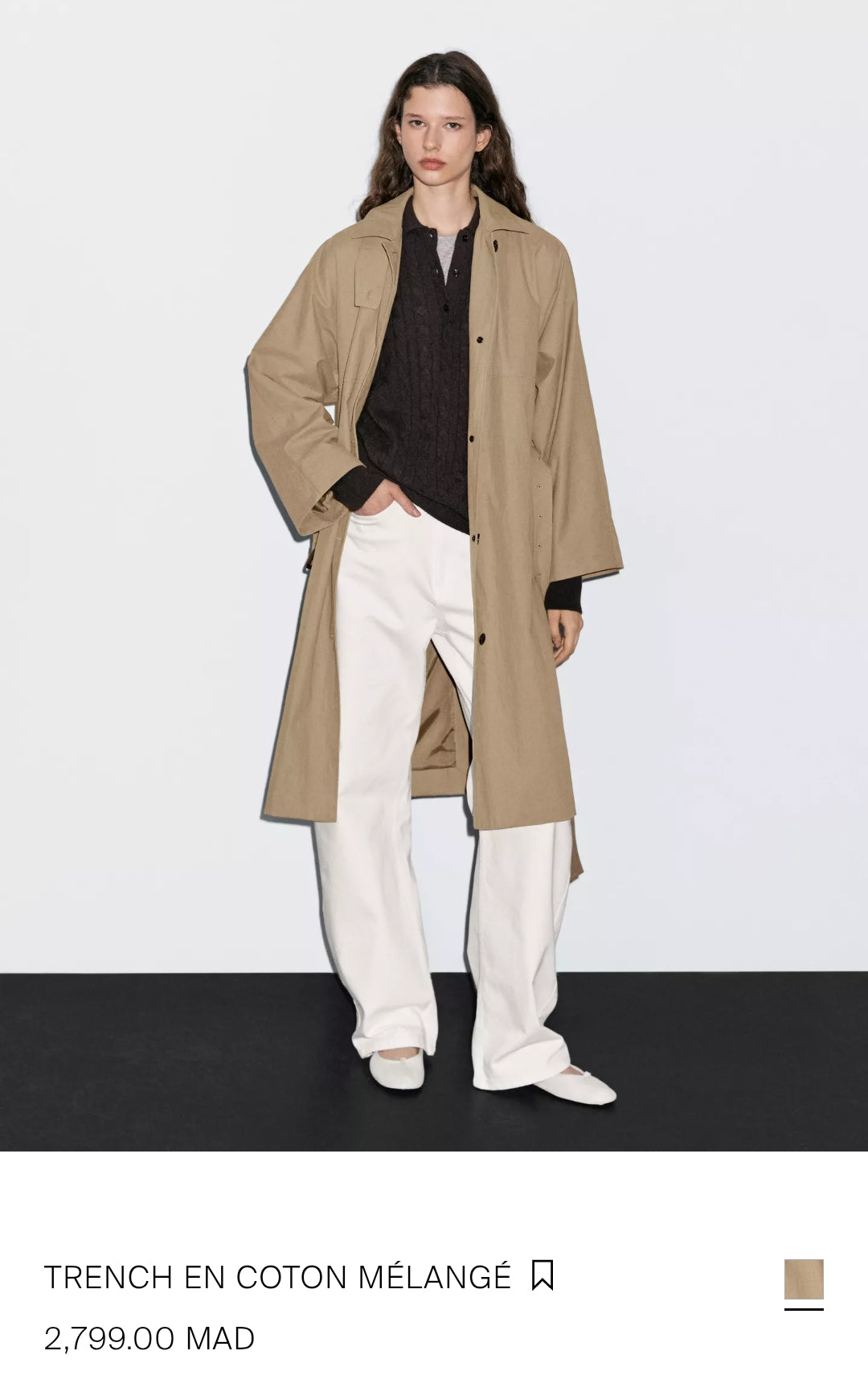 TRENCH EN COTON MÉLANGÉ