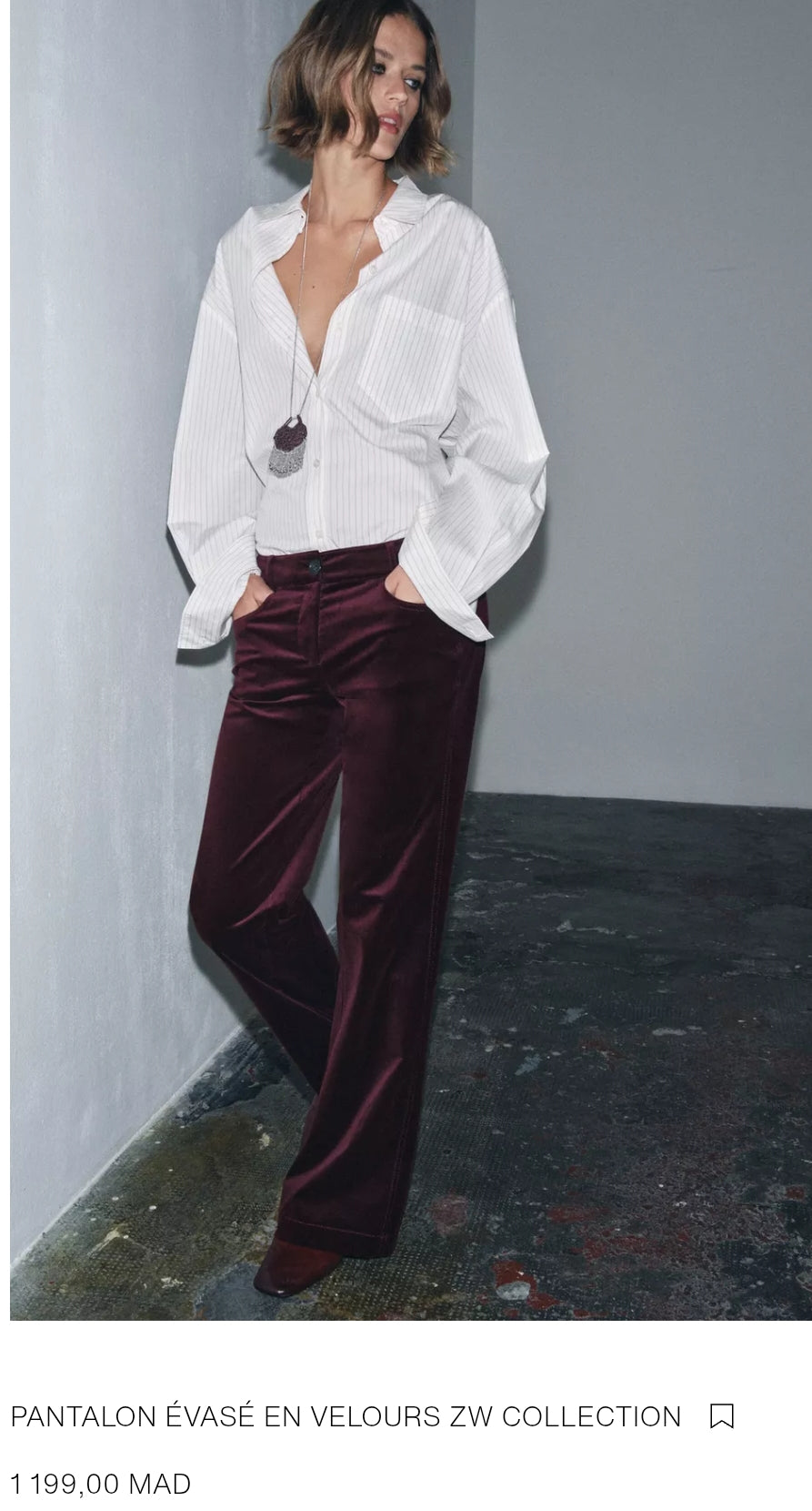 PANTALON ÉVASÉ EN VELOURS ZW COLLECTION