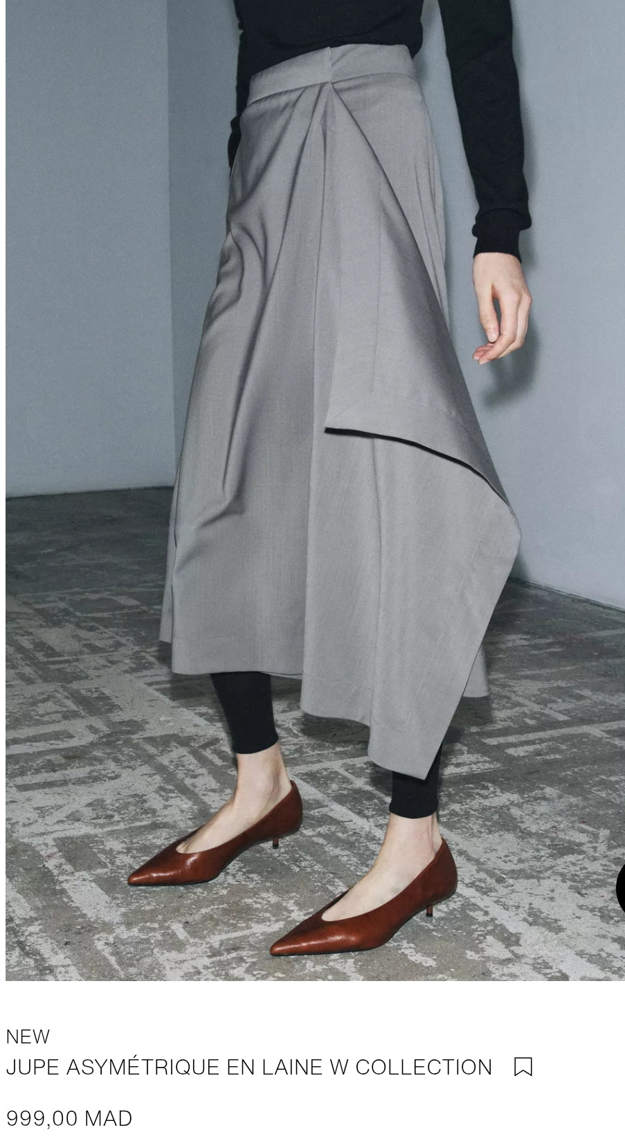 JUPE ASYMÉTRIQUE EN LAINE W COLLECTION