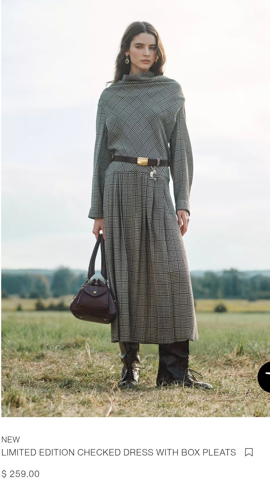 ROBE À CARREAUX PLIS PLATS LIMITED EDITION