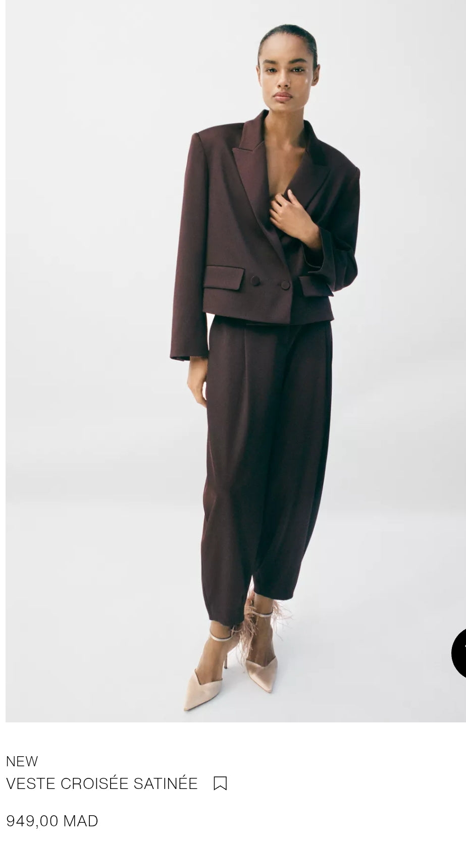 VESTE CROISÉE SATINÉE