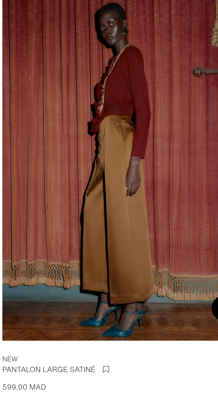 PANTALON LARGE SATINÉ