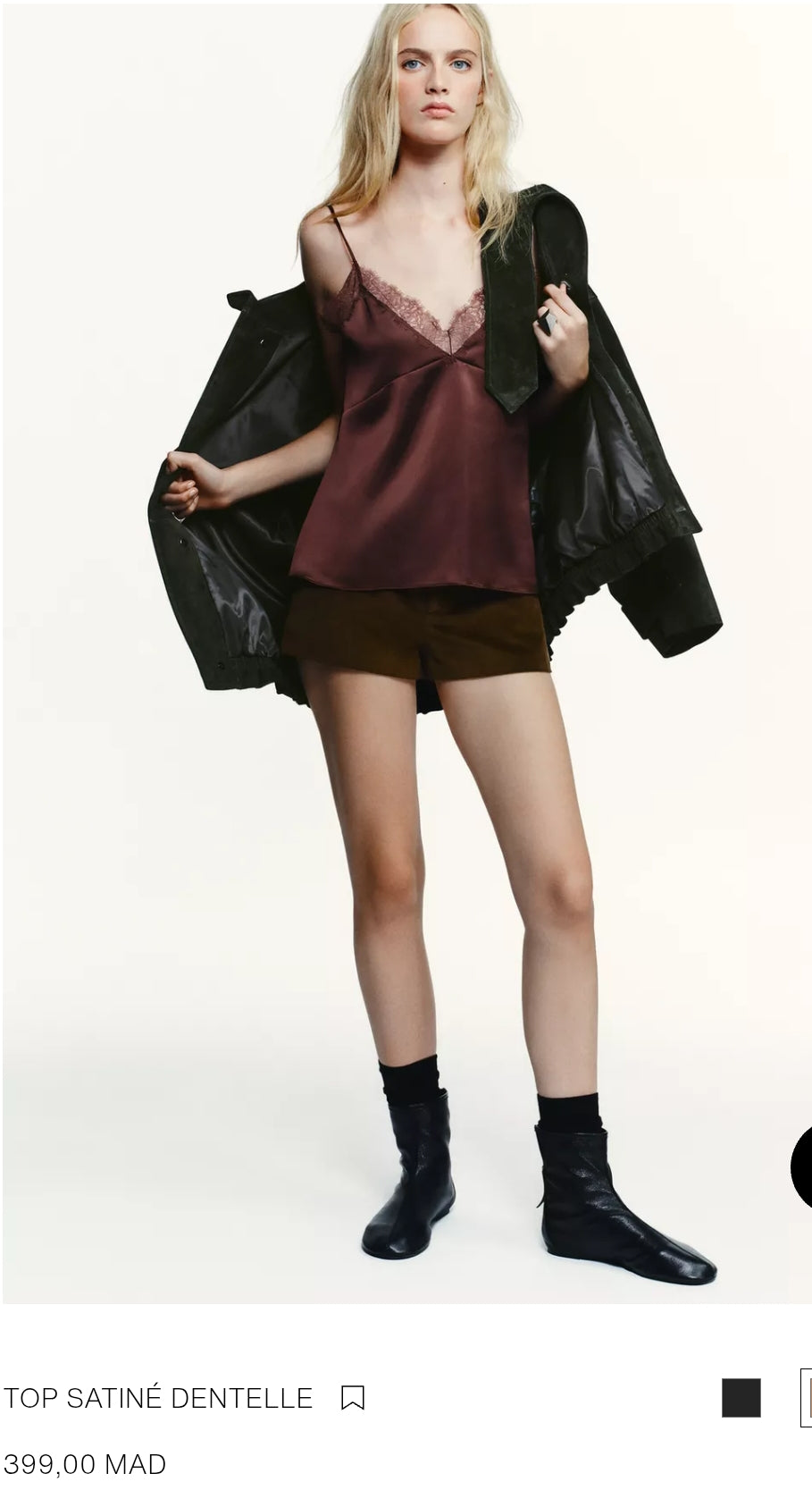 TOP SATINÉ DENTELLE