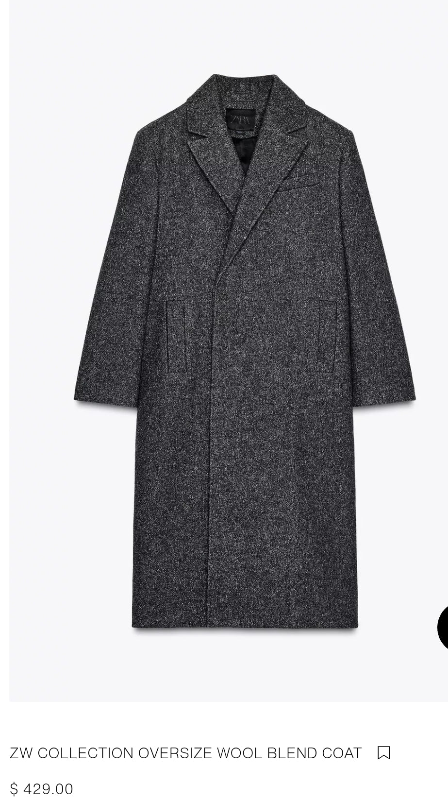 MANTEAU OVERSIZE EN LAINE MÉLANGÉE ZW COLLECTION