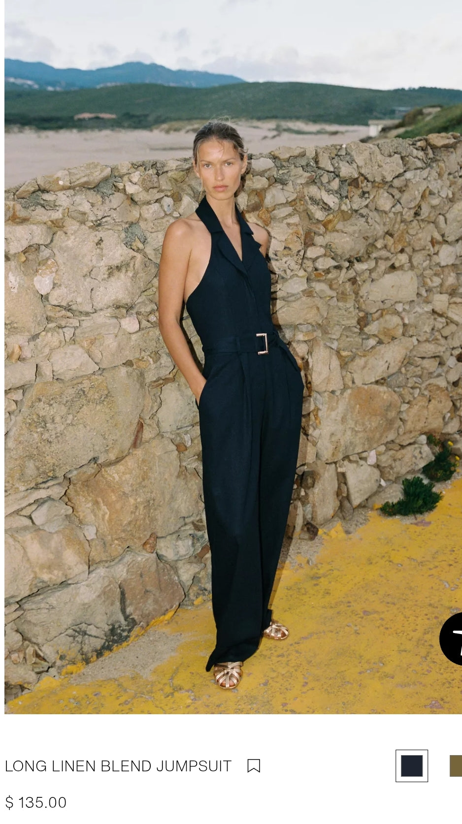 LONG LINEN BLEND JUMPSUIT