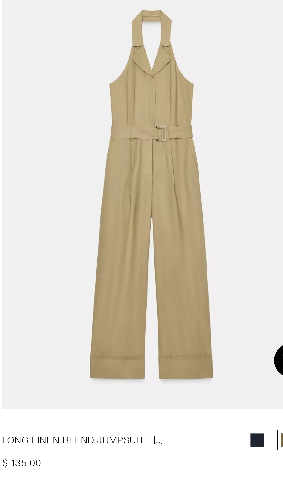 LONG LINEN BLEND JUMPSUIT