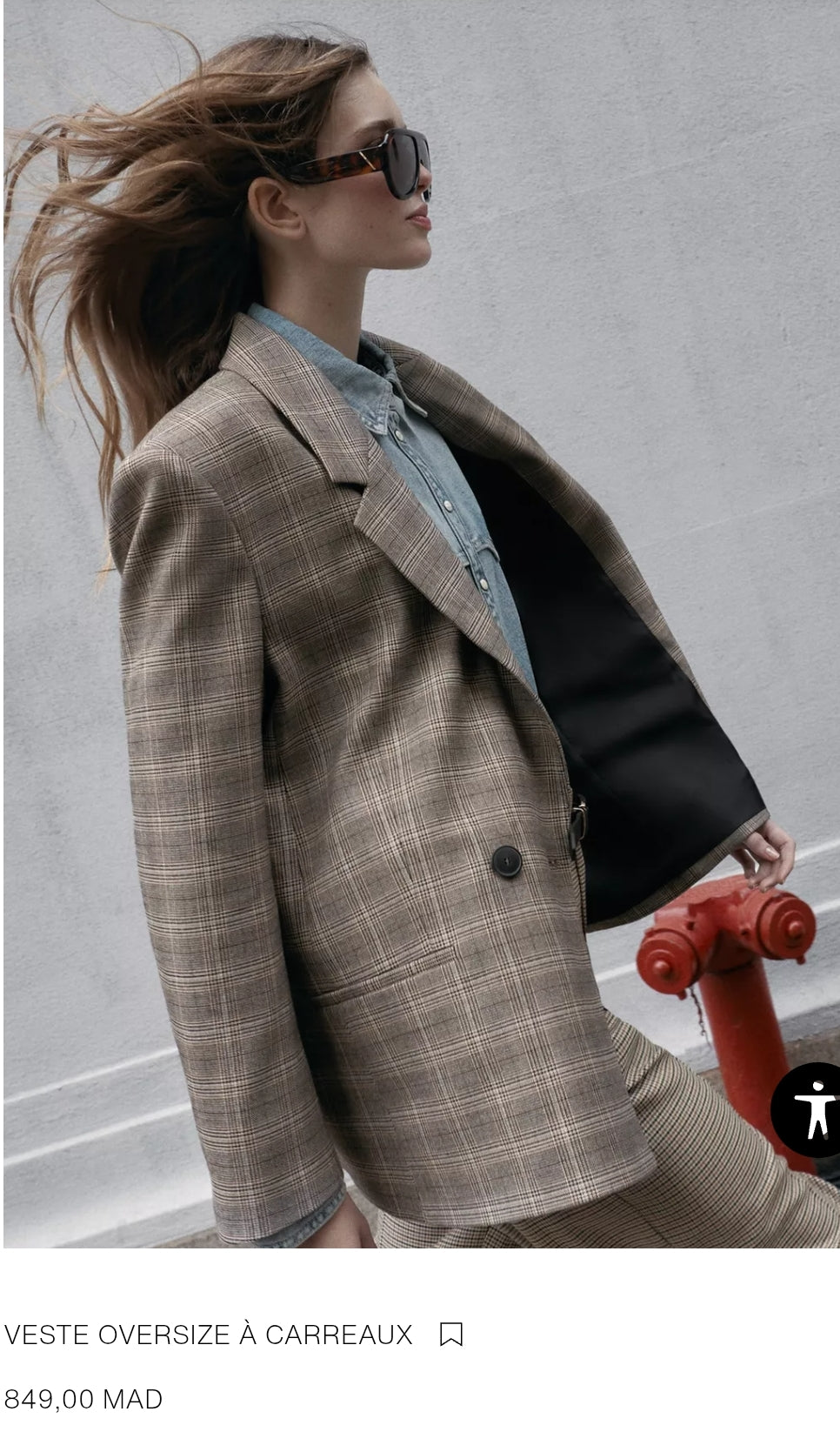 VESTE OVERSIZE À CARREAUX