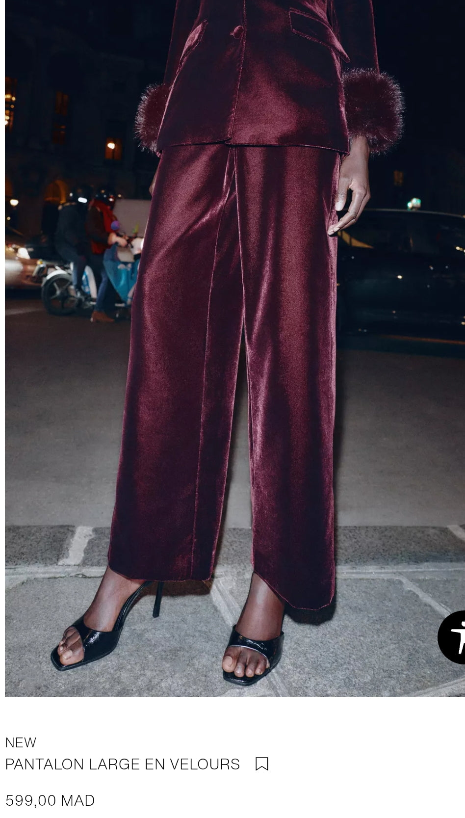 PANTALON LARGE EN VELOURS