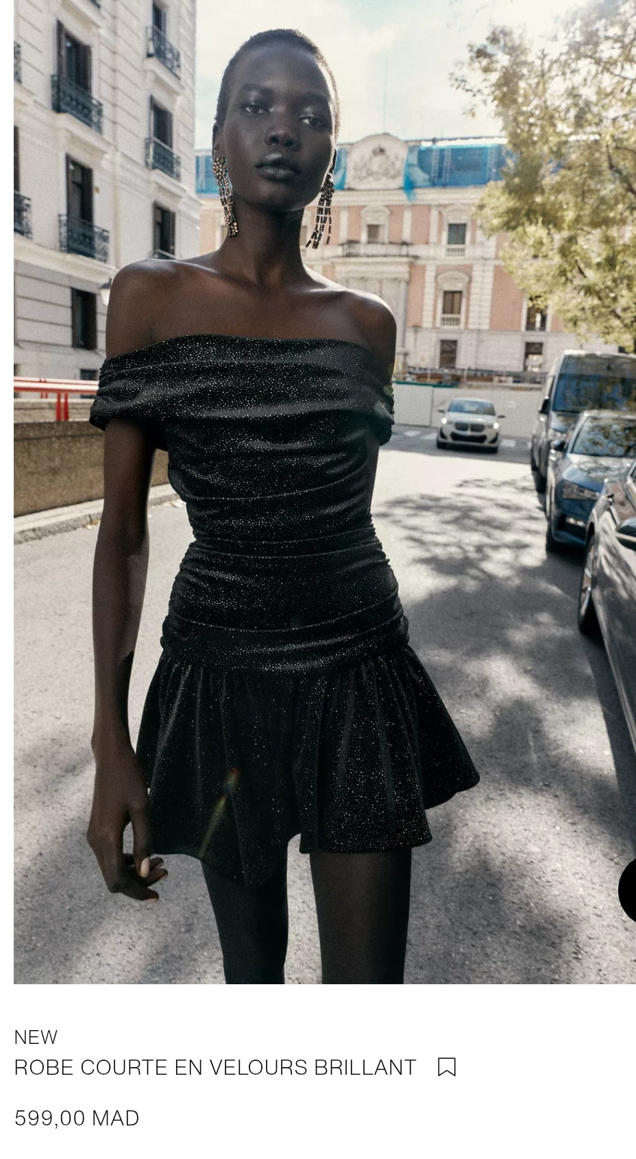 ROBE COURTE EN VELOURS BRILLANT