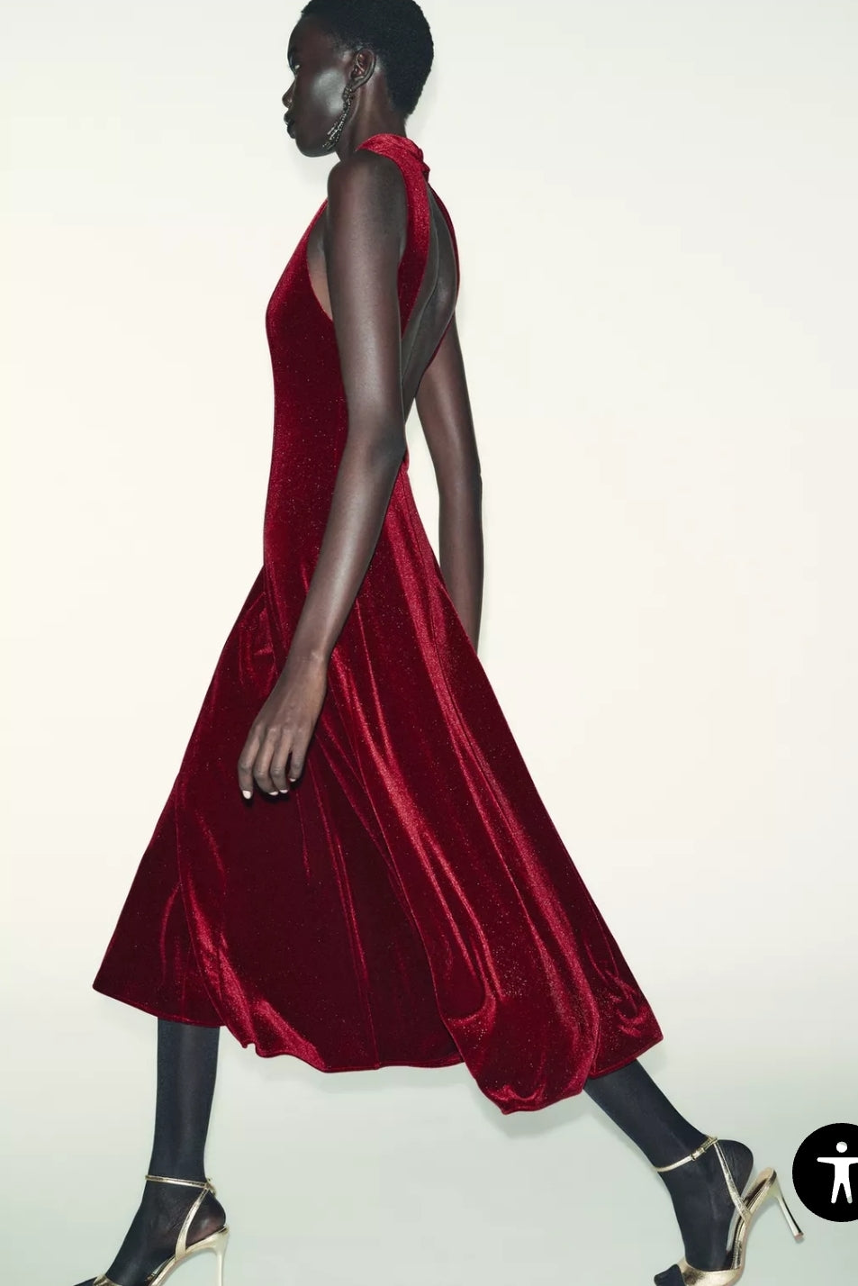 ROBE MI-LONGUE EN VELOURS