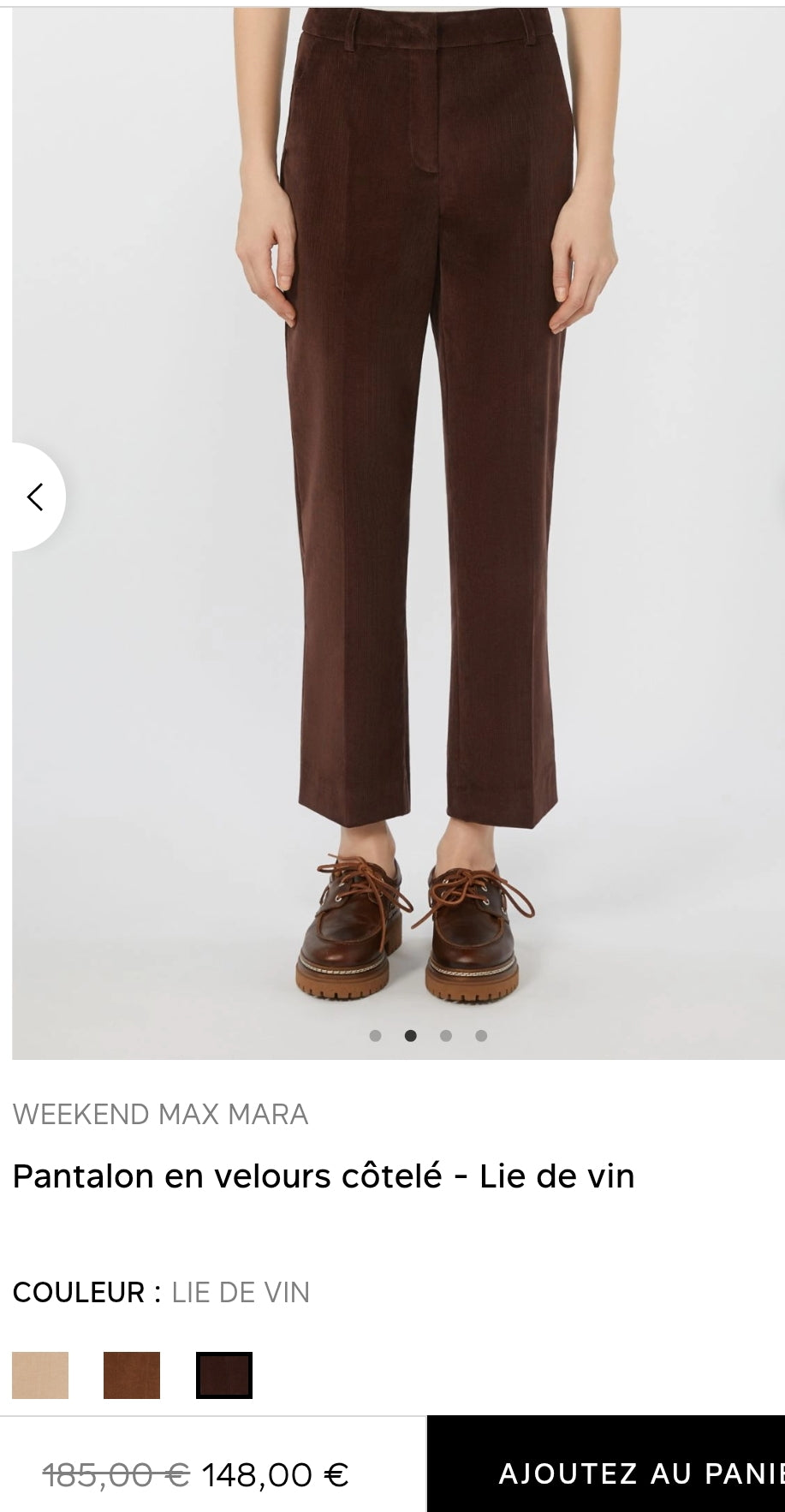 PANTALON EN VELOURS CÔTELÉ MAXMARA