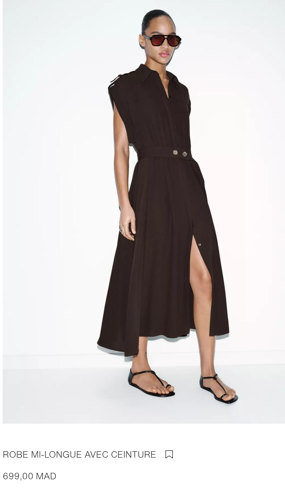 ROBE MI-LONGUE AVEC CEINTURE