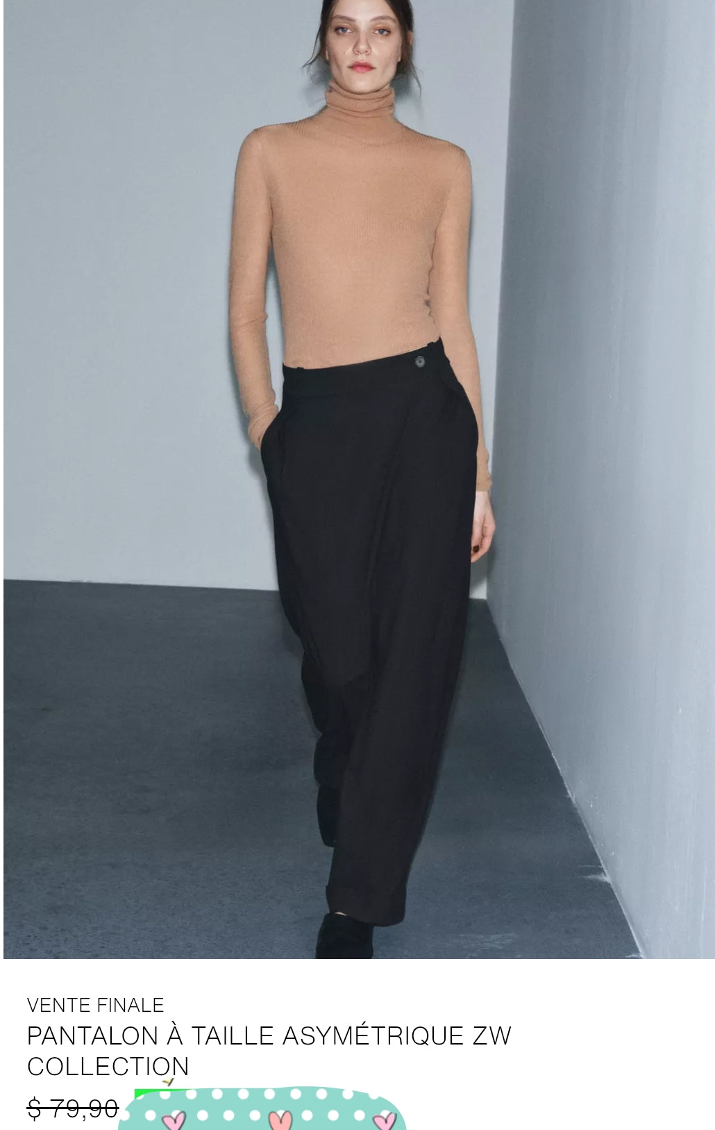 PANTALON À TAILLE ASYMÉTRIQUE ZW COLLECTION