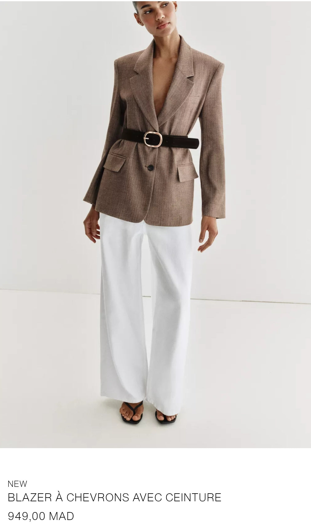 BLAZER À CHEVRONS SANS CEINTURE