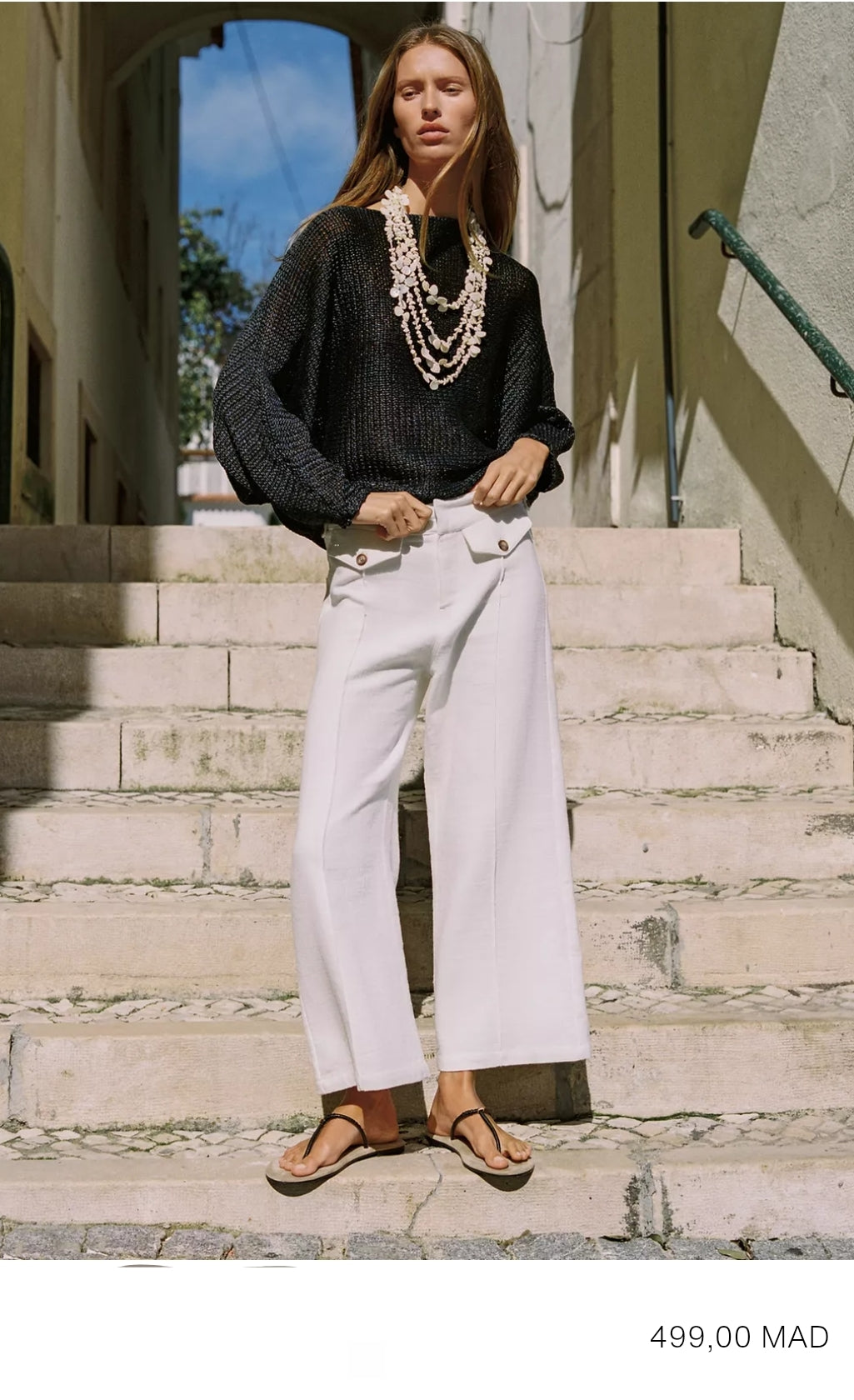 JUPE-CULOTTE EN TISSU RUSTIQUE