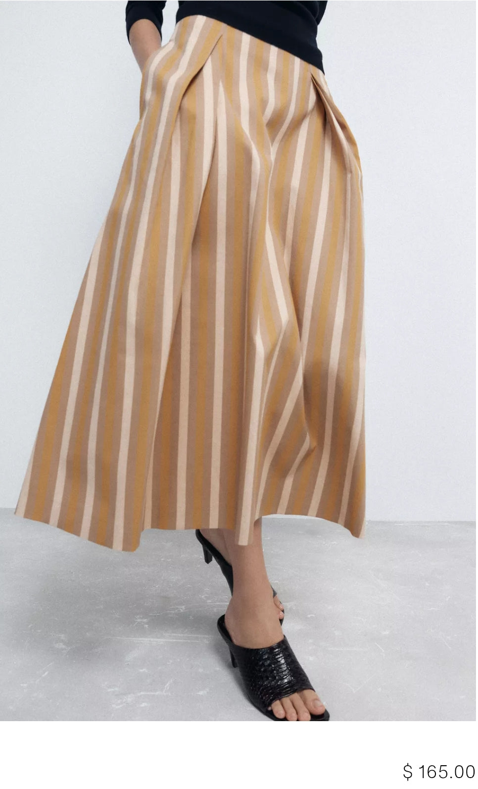 ZW COLLECTION STRIPED MIDI SKIRT
