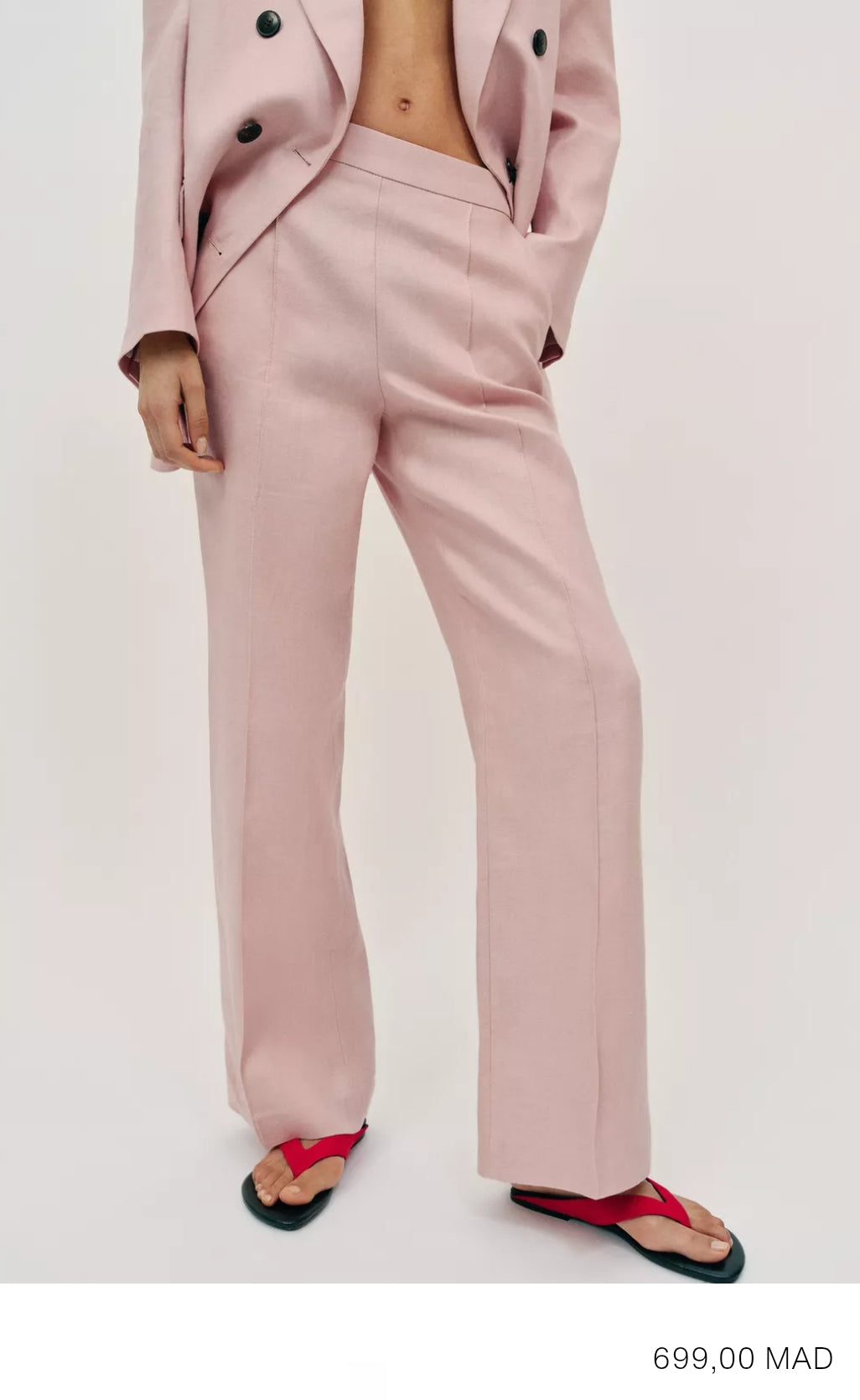 PANTALON DROIT 100% LIN SET