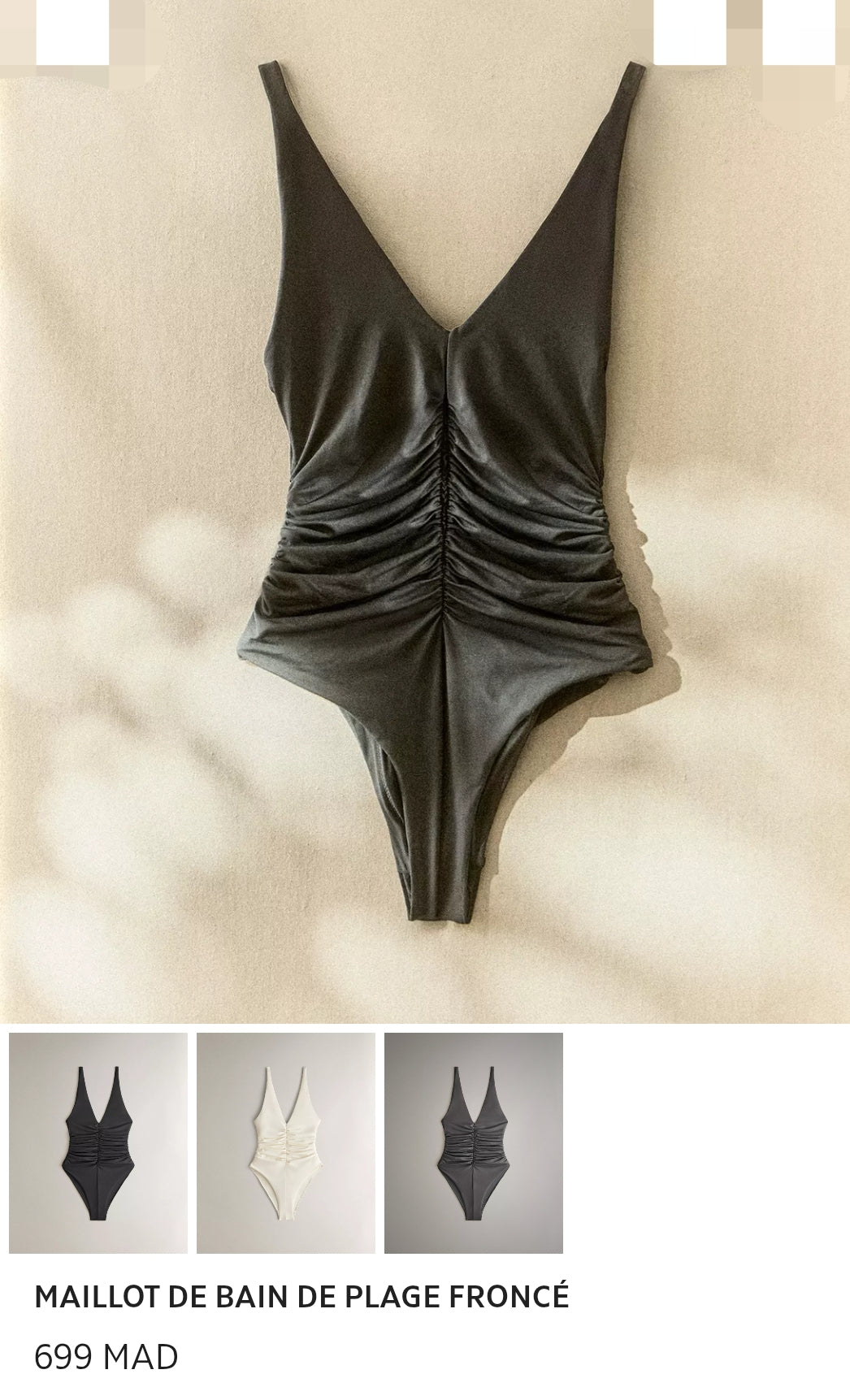 MAILLOT DE BAIN DE PLAGE FRONCÉ