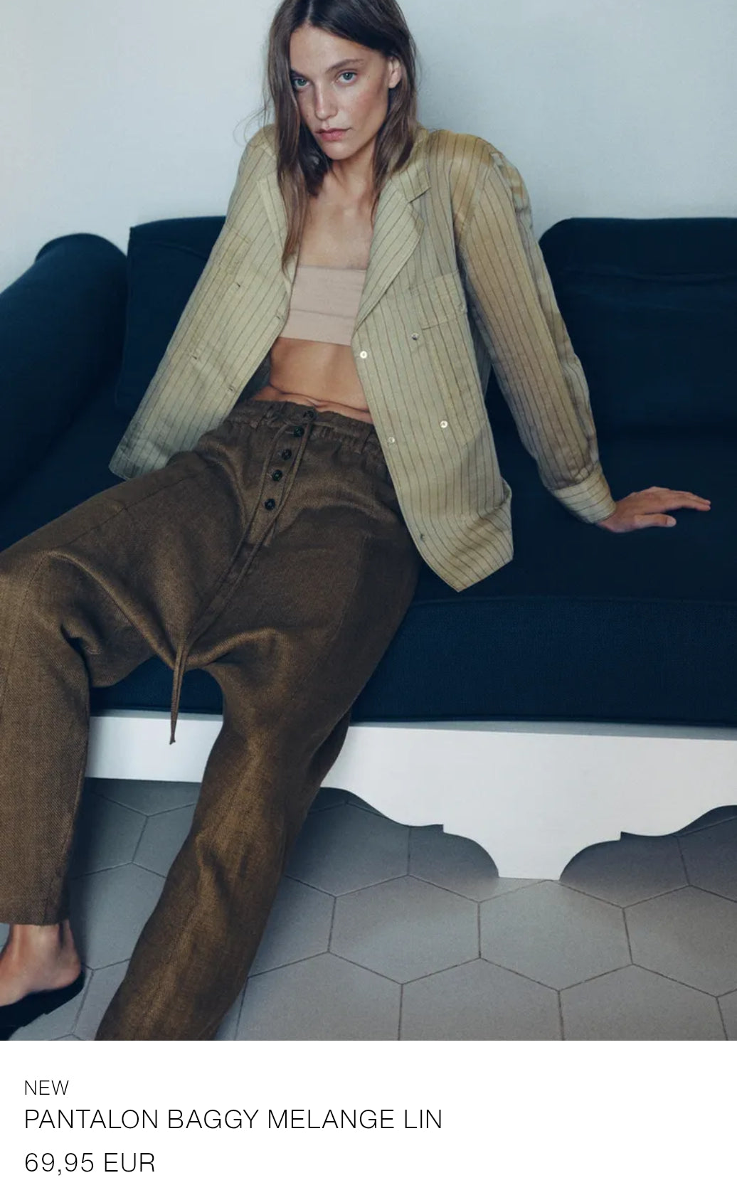 PANTALON BAGGY MELANGE LIN