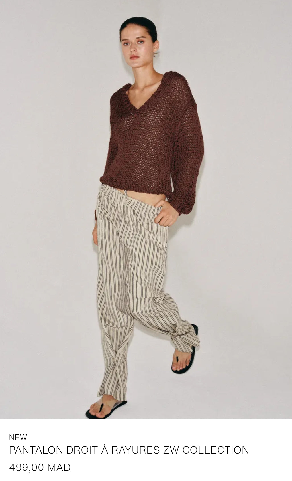 PANTALON DROIT À RAYURES ZW COLLECTION
