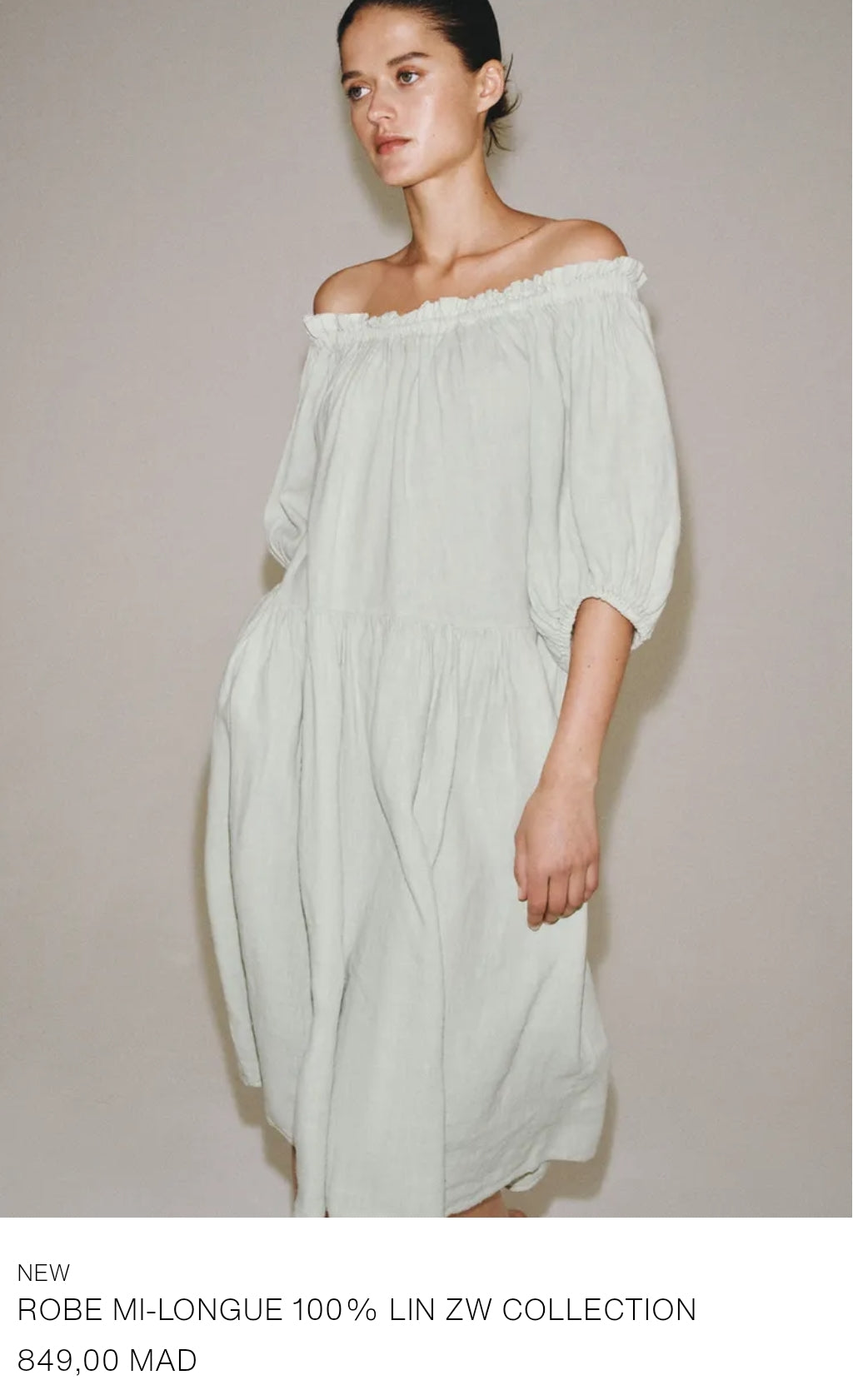 ROBE MI-LONGUE 100% LIN ZW COLLECTION