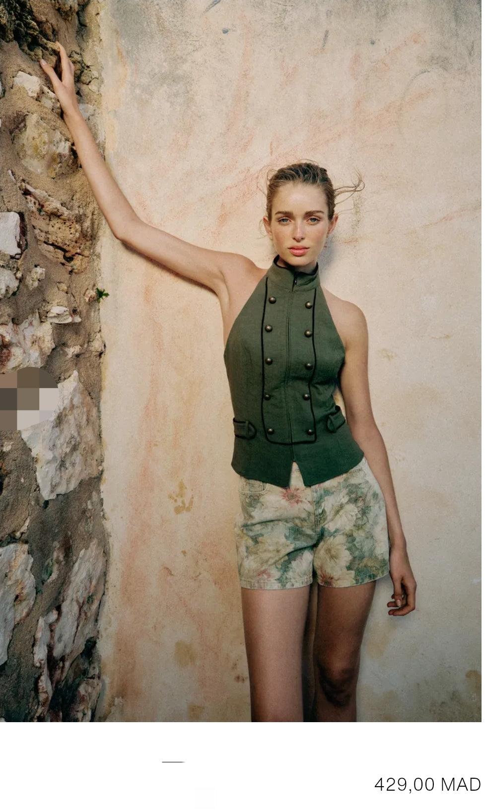 TOP HALTER BOUTONS DOS NU
