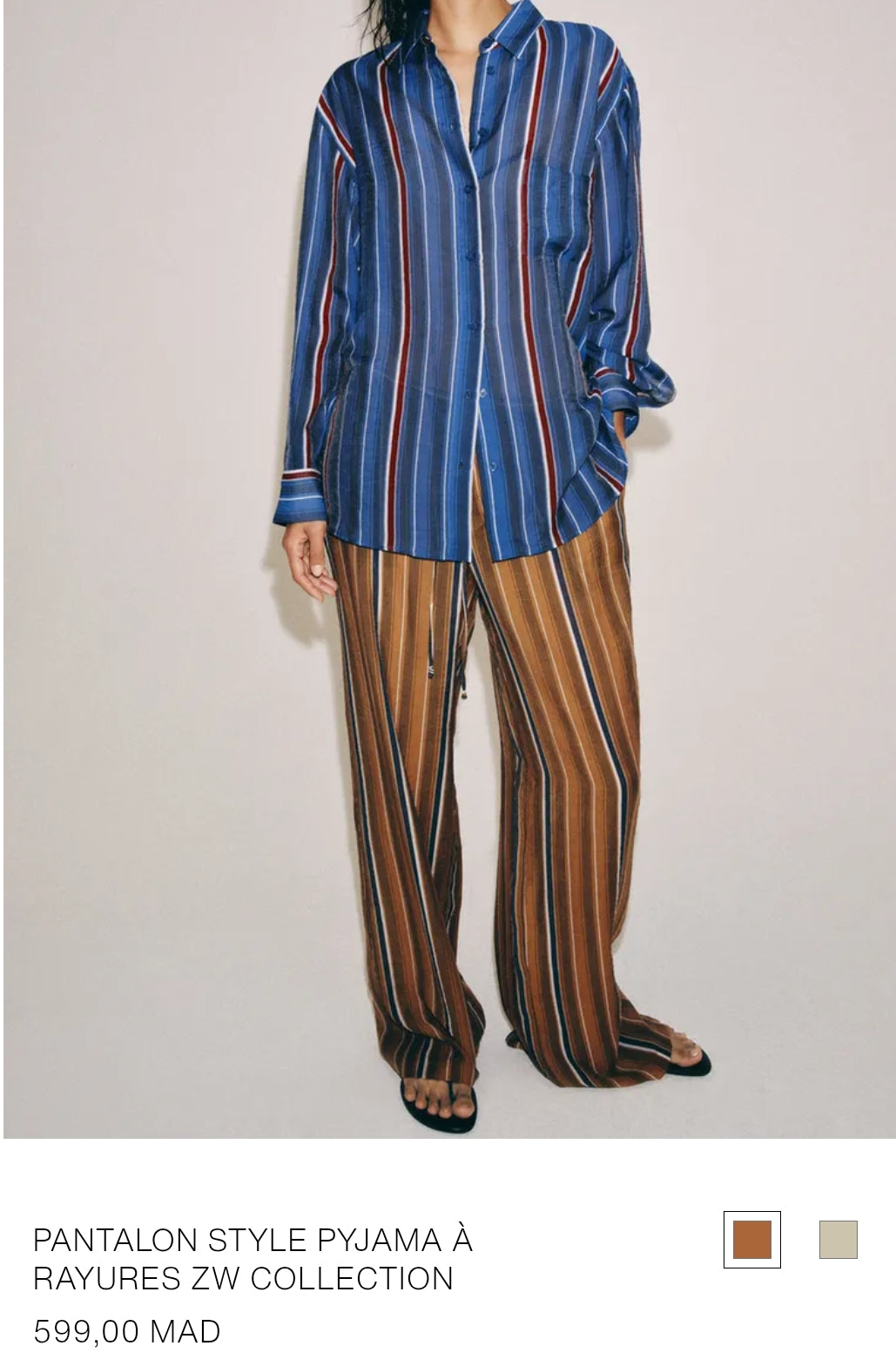 PANTALON STYLE PYJAMA À RAYURES ZW COLLECTION
