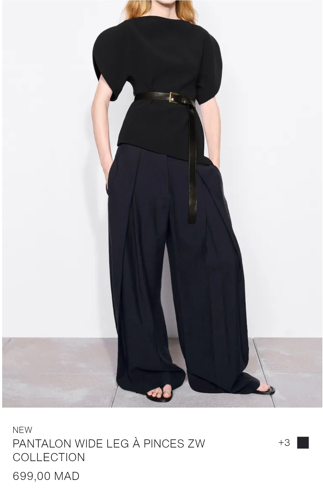 PANTALON WIDE LEG À PINCES ZW COLLECTION